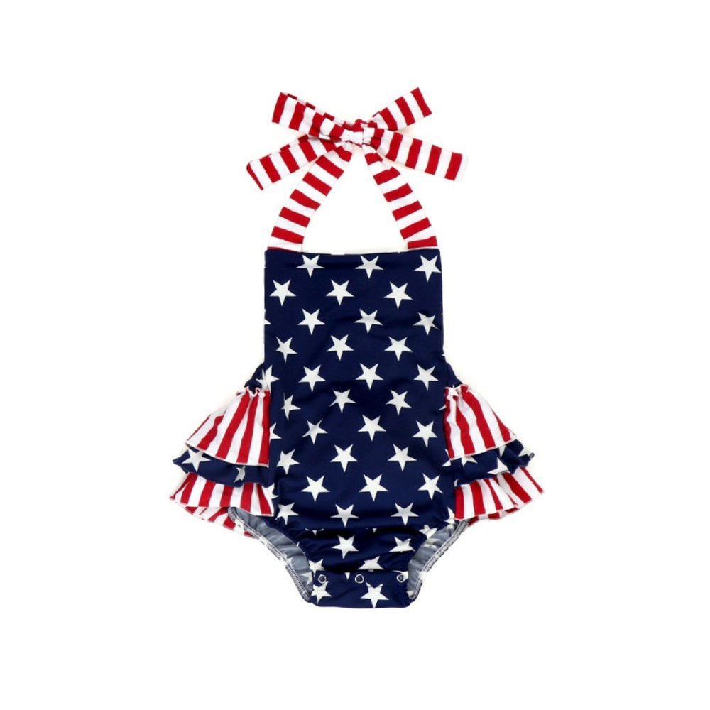 Brand New Star and Stripes Bubble Baby Romper
